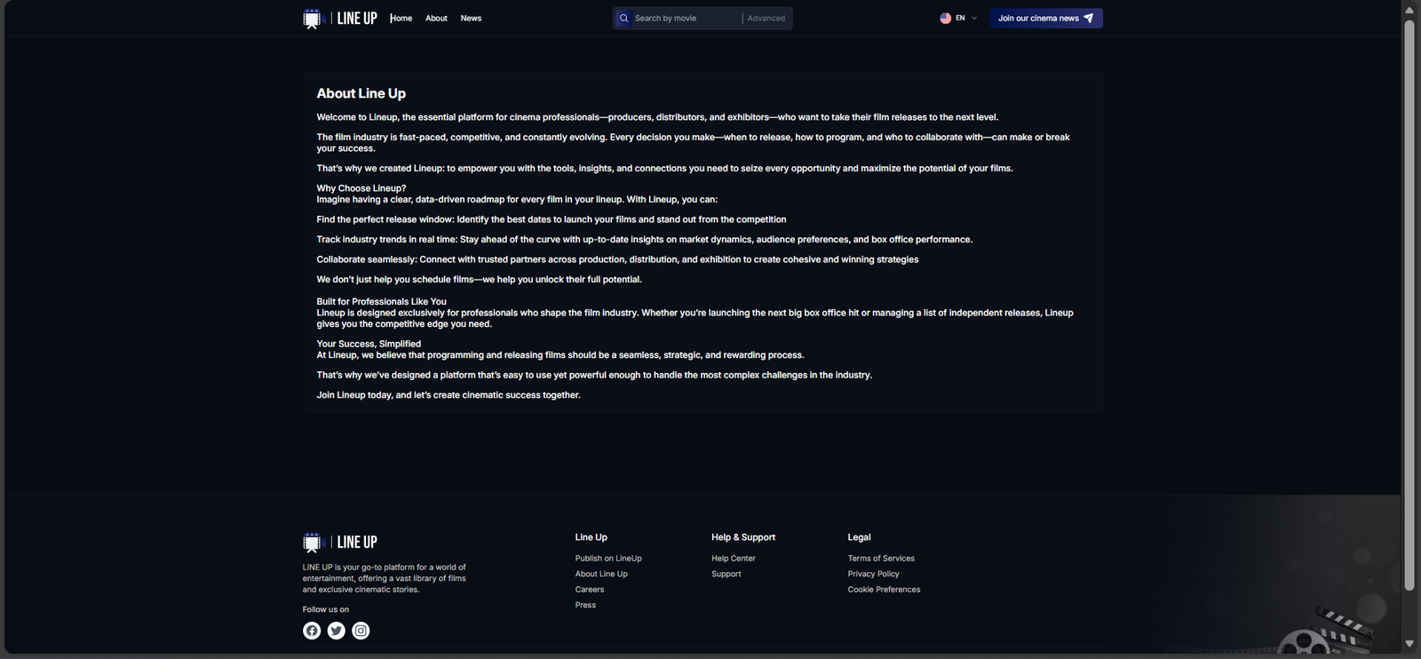 LineUp Cinema Platform — screenshot 6