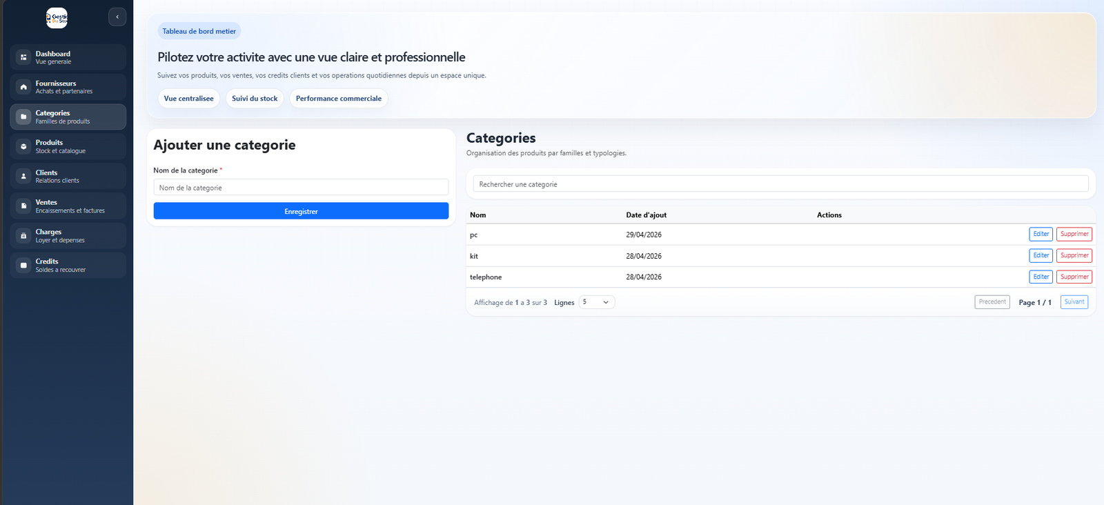 Stock Management System — screenshot 3